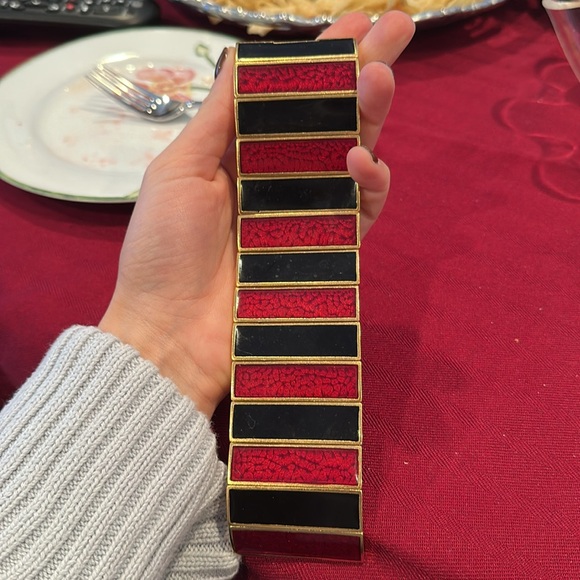 RARE Vintage Y.S.L. Yves St. Laurent Enameled Wide Bracelet - Picture 6 of 6